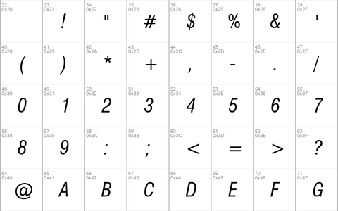 HalvettCondensed Italic