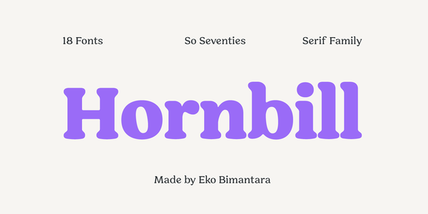 Hornbill Personal Use font