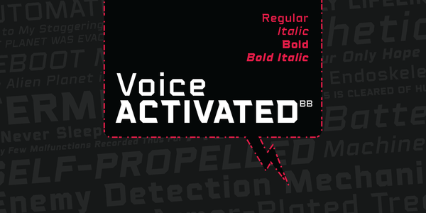 Voice Activated BB font