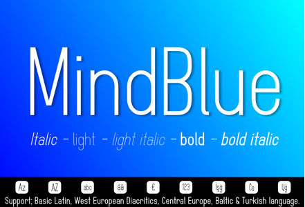 MindBlue Light font