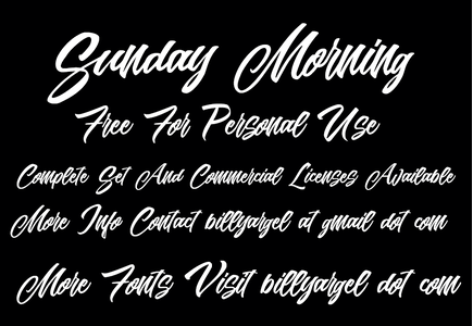 Sunday Morning Personal Use font