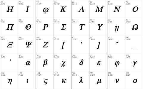Standard Greek Bold Italic