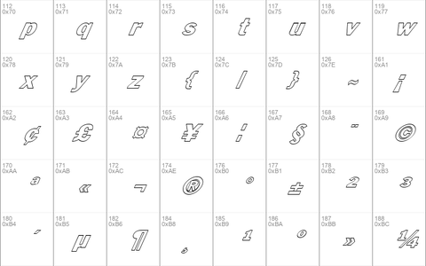 FZ BASIC 56 HOLLOW ITALIC