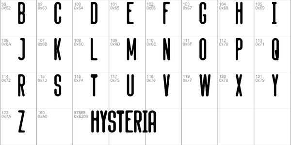 Hysteria font