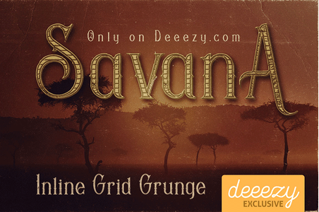 Savana Inline Grid Grunge font