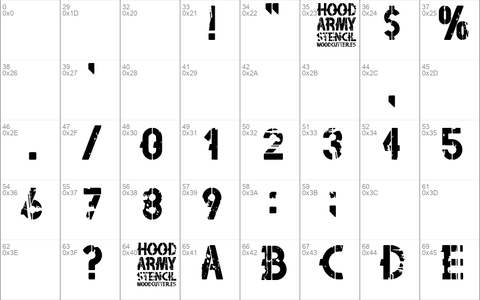 Hood Army Stencil font