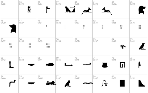 Egyptian Hieroglyphs Silhouette