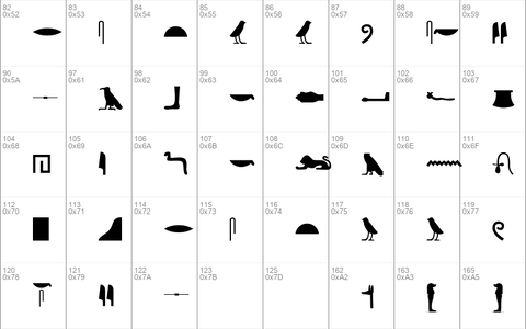 Egyptian Hieroglyphs Silhouette