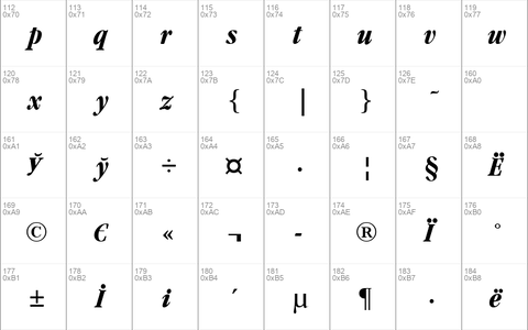 Garamondcond Bold Italic