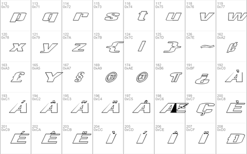 FZ BASIC 9 HOLLOW ITALIC