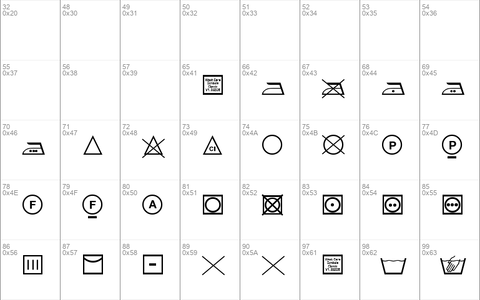 Wash Care Symbols Classic M54