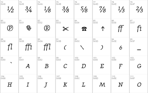 JournalItalicFractions Regular