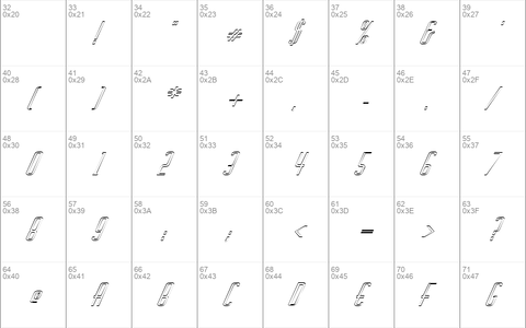 FZ BASIC 44 HOLLOW ITALIC