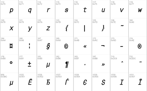 MonoCondensedC Bold Italic