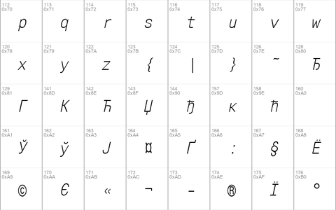 MonoCondensedCTT Italic