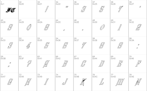 FZ BASIC 41 HOLLOW ITALIC