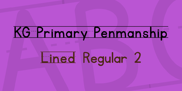 KG Primary Lined NOSPACE font