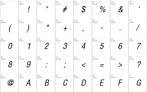 Helvetica-Condensed RomanItalic