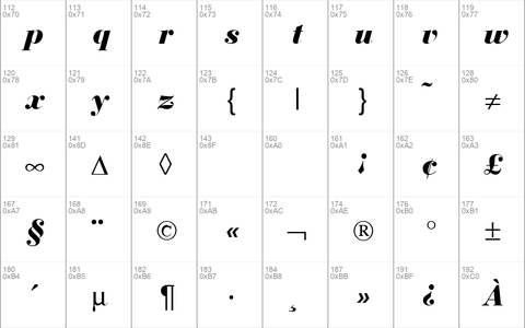 BodoniRecutHeavy RegularItalic