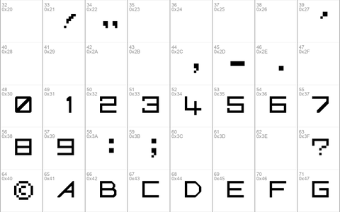 G7 Gradius21 byte font