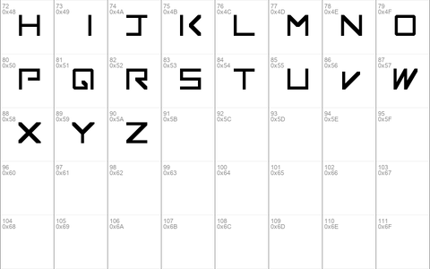 G7 Gradius21 byte font