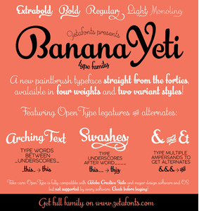 Banana Yeti font