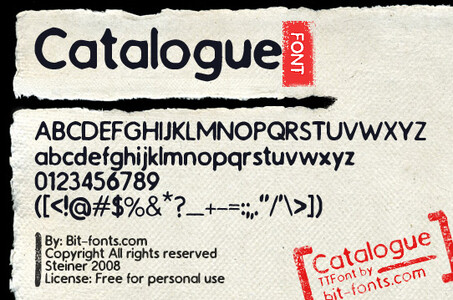 Catalogue! font