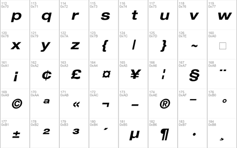 Helvetica73-Extended BoldItalic
