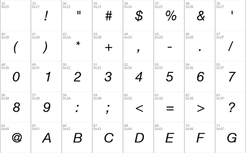 Helvetica56 RomanItalic