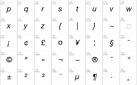 Helvetica56 RomanItalic