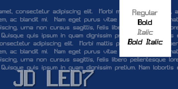 JD LED7 font