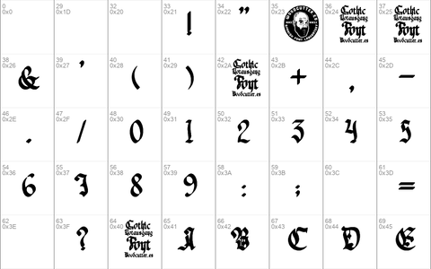Gothic Notausgang font