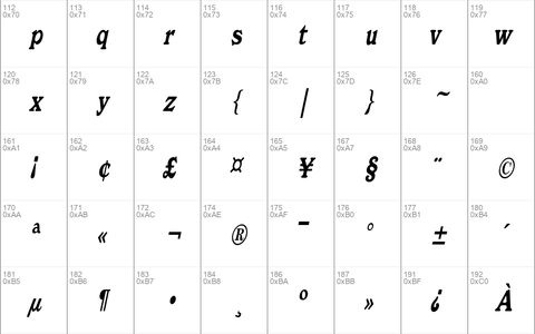 BuckinghamCondensed Italic