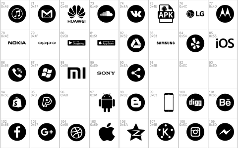 Smartphone Icons Pro font