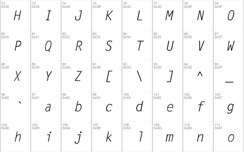 LetterGothic-Italic Regular