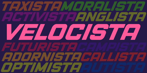 VELOCISTA font