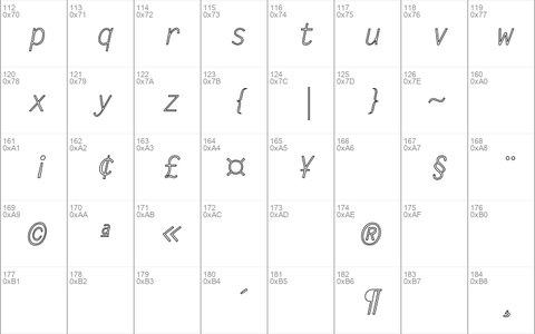 LetterGothic-Italic Hollow Regular