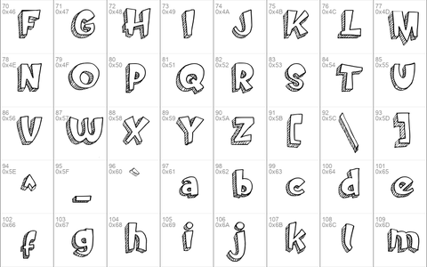 Doodletoon line font