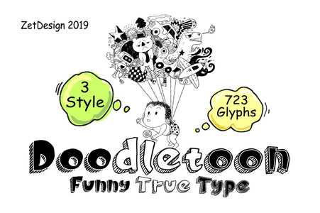 Doodletoon line font