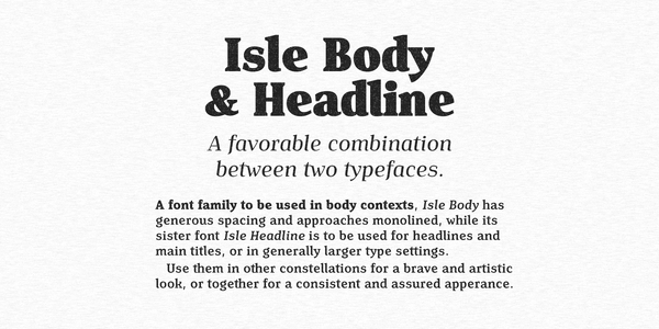 Isle Headline PERSONAL USE font