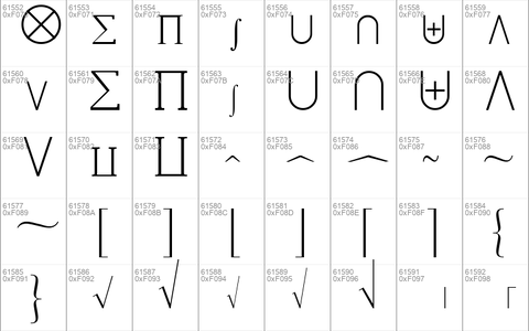 Lucida Bright Math Extension