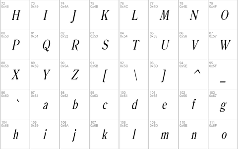 Roomy-Condensed Italic