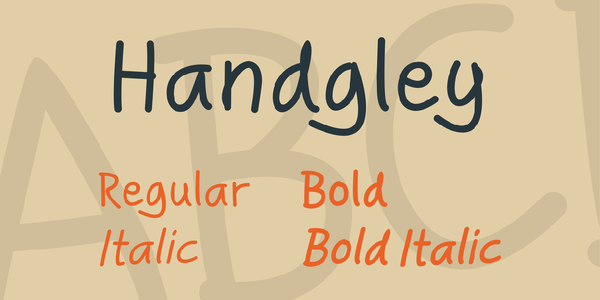 Handgley font
