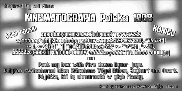 zai Kinematografia Polska 1908 font