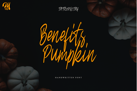 Benefits pumpkin Script font