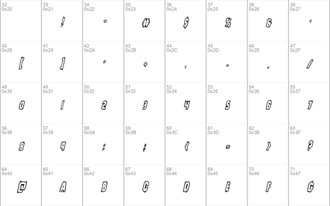 Leatherface Bold Outline Italic