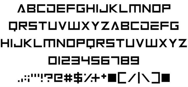 Android 101 font