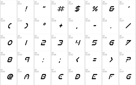 Planet X Compact Condensed Italic