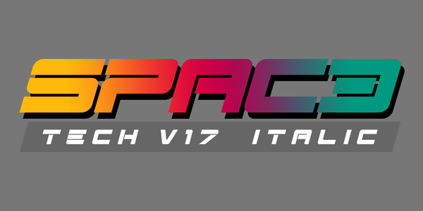 Spac3 - Tech v17 - Italic font