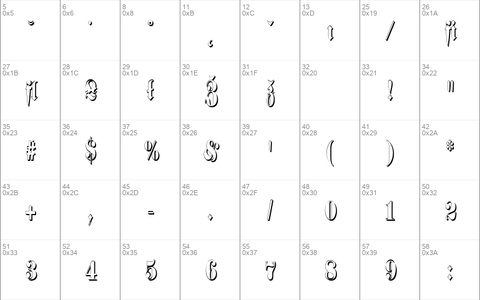 Schmalfette Fraktur Schattiert